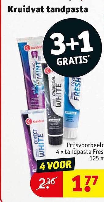 Kruidvat Kruidvat tandpasta aanbieding