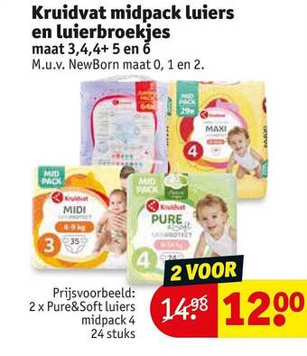 Kruidvat Kruidvat midpack luiers en luierbroekjes aanbieding