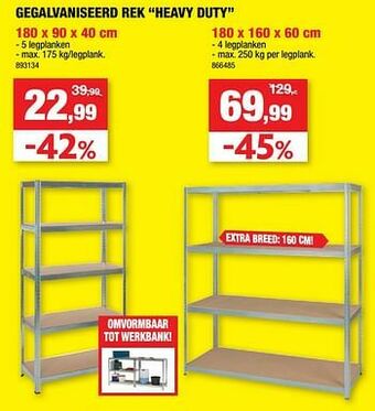 Hubo Gegalvaniseerd rek heavy duty aanbieding
