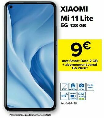 Carrefour Xiaomi mi 11 lite 5g 128 gb aanbieding