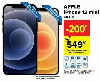 Carrefour Apple iphone 12 mini 64 gb aanbieding