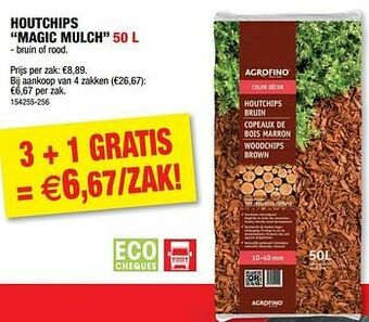 Hubo Houtchips magic mulch aanbieding