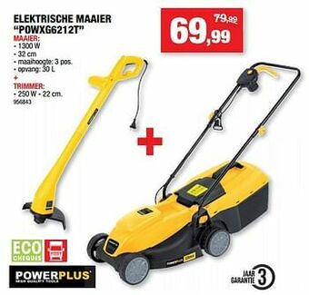Hubo Powerplus elektrische maaier powxg6212t aanbieding
