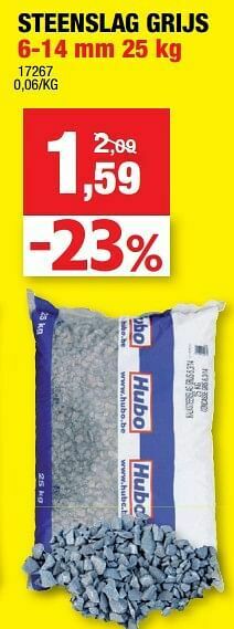 Hubo Steenslag grijs aanbieding