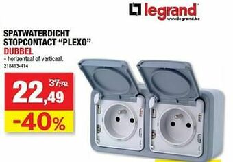 Hubo Spatwaterdicht stopcontact plexo dubbel aanbieding