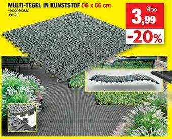Hubo Multi-tegel in kunststof aanbieding