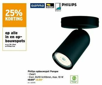 GAMMA Philips opbouwspot pongee aanbieding