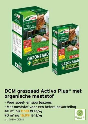 GAMMA Dcm graszaad activo plus met organische meststof aanbieding