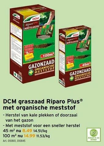 GAMMA Dcm graszaad riparo plus met organische meststof aanbieding
