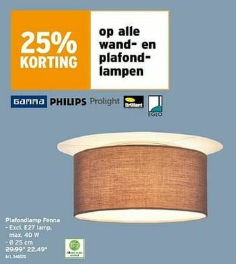 GAMMA Plafondlamp fenna aanbieding