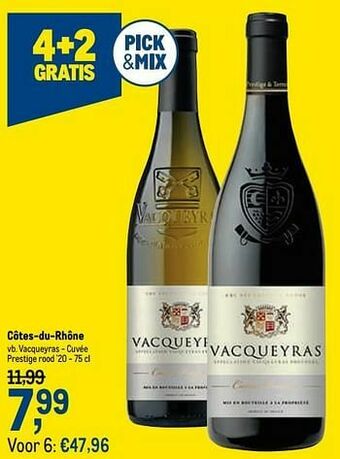Makro Côtes-du-rhône vacqueyras - cuvée prestige rood `20 aanbieding