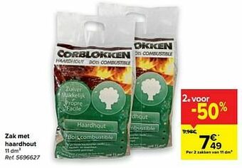 Carrefour Zak met haardhout aanbieding