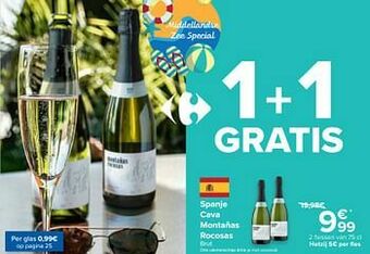 Carrefour Spanje cava montañas rocosas brut aanbieding