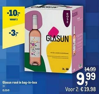 Makro Glasun rosé in bag-in-box aanbieding
