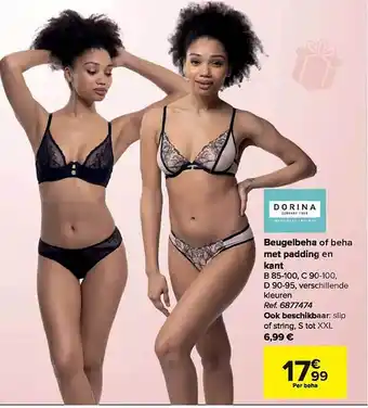Hyper Carrefour Beugelbeha of beha met padding en kant aanbieding
