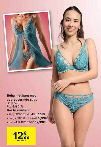 Hyper Carrefour Beha met kant met voorgevormde cups aanbieding