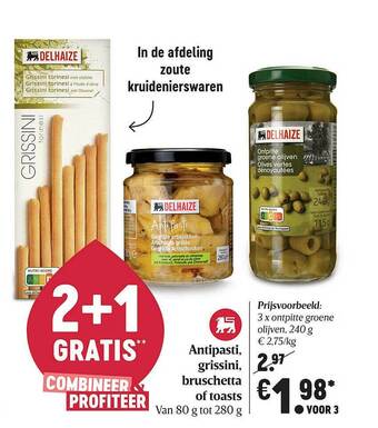 Delhaize Antipasti Grissini, Bruschetta Of Toasts aanbieding