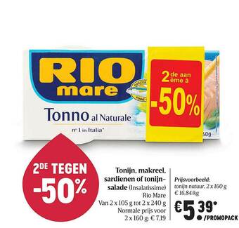 Rio Mare Tonjin, Makreel, Sardienen Of Tonijn-salade