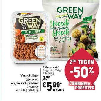 Delhaize Vers Of Diep-gevroren Vegetarisch Product aanbieding