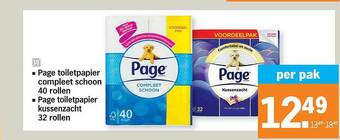 Albert Heijn Page Toiletpapier Compleet Schoon, Page Toiletpapier Kussenzacht aanbieding