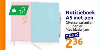Action Notitieboek A5 Met Pen aanbieding