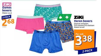 Action Ziki Dames Boxers, Ziki Heren Boxers aanbieding