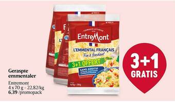 Delhaize Geraspte emmentaler entremont aanbieding