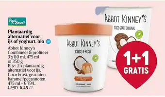 Plantaardig alternatief voor ijs of yoghurt, bio abbot kinney's