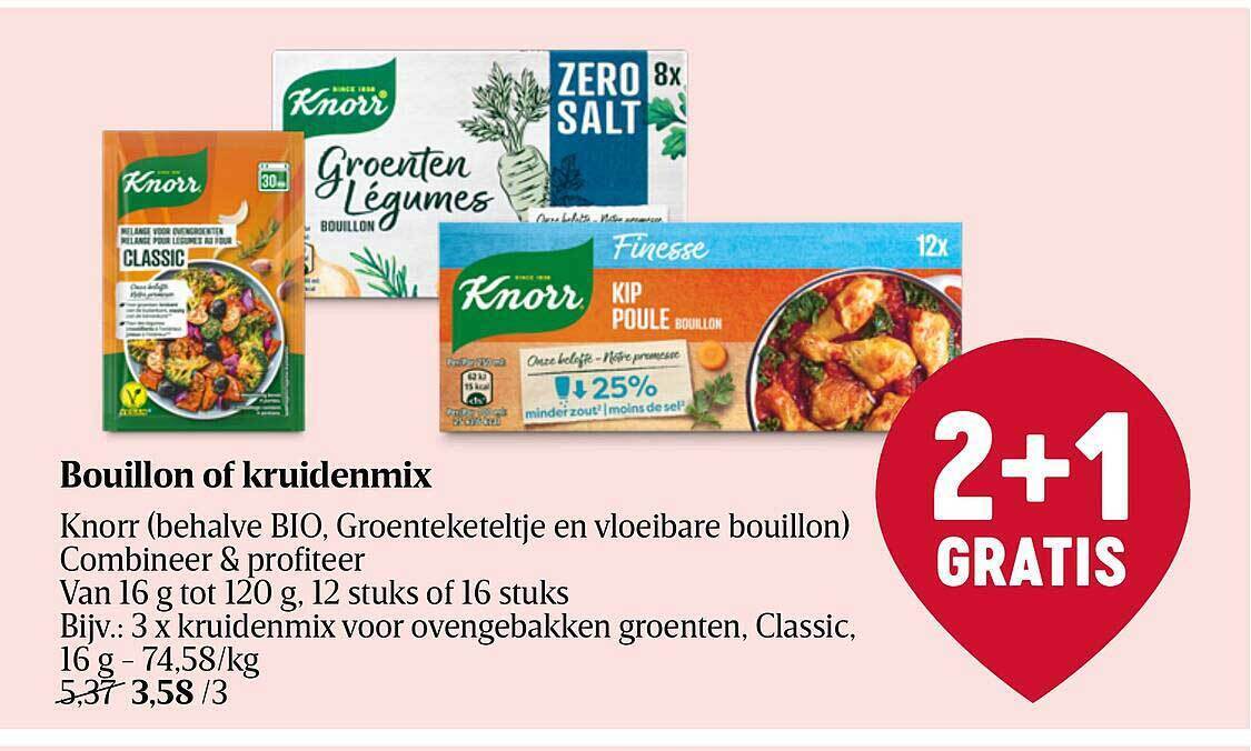 Bouillon of kruidenmix knorr promotie bij Delhaize