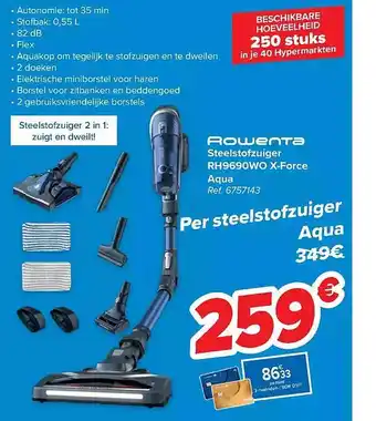 Hyper Carrefour Rowenta steelstofzuiger aanbieding
