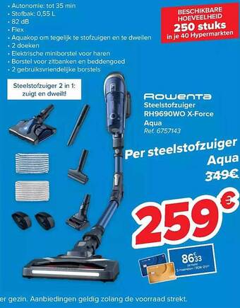 Carrefour Rowenta steelstofzuiger aanbieding