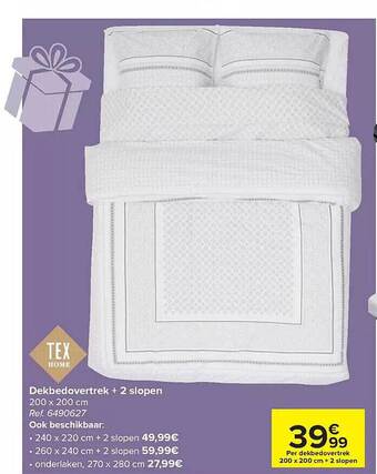 Carrefour Dekbedovertrek +2 slopen aanbieding