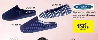 Carrefour Slippers of ballerina's voor dames of heren aanbieding