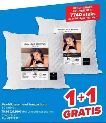 Carrefour Hoofdkussen met traagschuim aanbieding