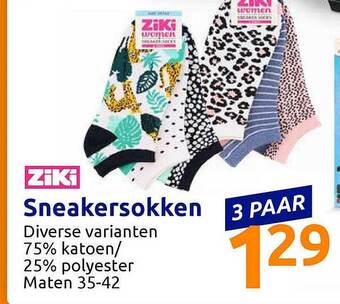 Action ZIKI Sneakersokken aanbieding