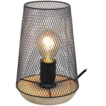 Action Metalen tafellamp met hout aanbieding
