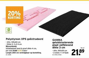 GAMMA 20% Korting Polystyreen Xps Geёxtrudeerd aanbieding