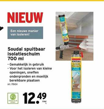 GAMMA Soudal Spuitbaar Isolatieschuim 700 Ml aanbieding