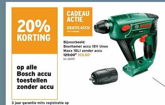 GAMMA 20% Korting Op Alle Bosch Accu Toestellen Zonder Accu aanbieding
