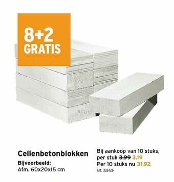 GAMMA Cellenbetonblokken 8+2 Gratis aanbieding