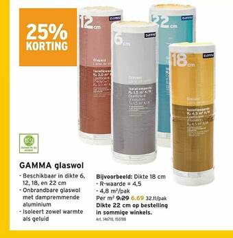 GAMMA Gamma Glaswol 25% Korting aanbieding