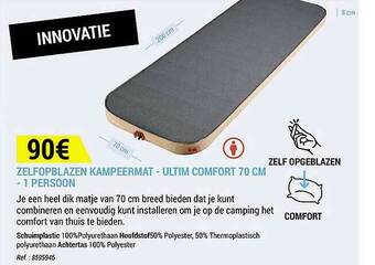 Decathlon Zelfopblazen Kampeermat - Ultim Comfort 70 Cm - 1 Persoon aanbieding
