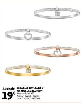 Auchan Bracelet Jonc Acier ET Oxydes De Zirconium aanbieding
