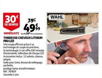 Auchan Tondeuse Cheveux Lithium Pro LED aanbieding