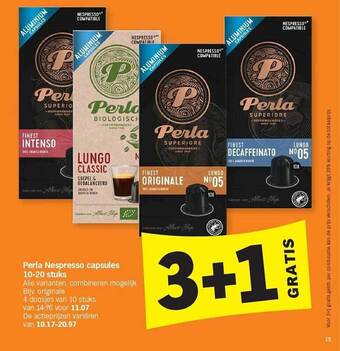 Albert Heijn Perla nespresso capsules aanbieding