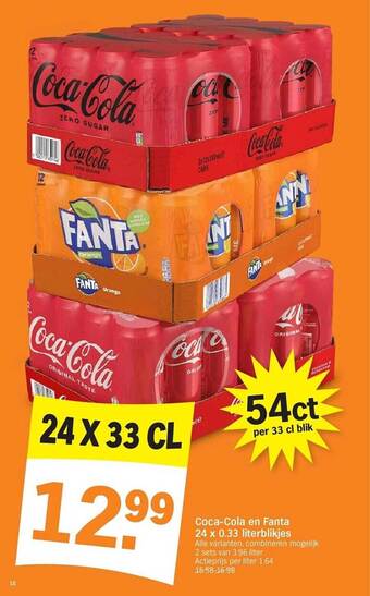 Albert Heijn Cocacola en fanta aanbieding