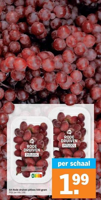 Albert Heijn Ah rode druiven pitloos aanbieding