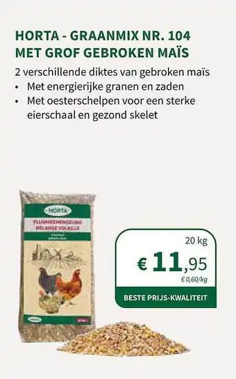 Horta Horta graanmix nr 104 met grof gebroken maïs aanbieding