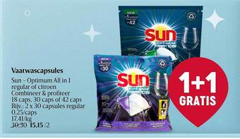 Delhaize Vaatwascapsules sun aanbieding