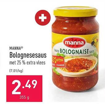 ALDI Manna bolognesesaus aanbieding